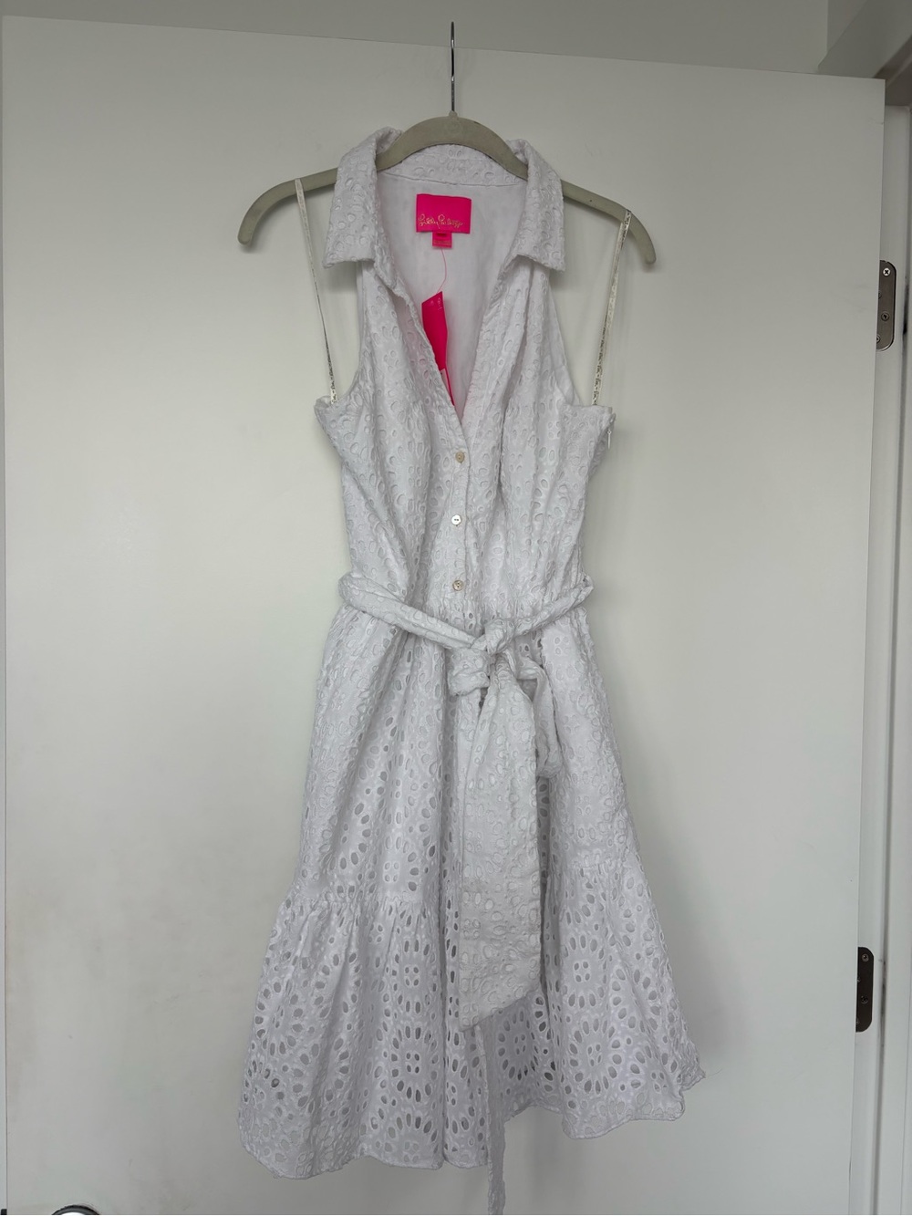 New w/Tags Lilly Pulitzer $218 Trisha Dress in Resort White eyelet Sz 14 - Picture 6 of 16